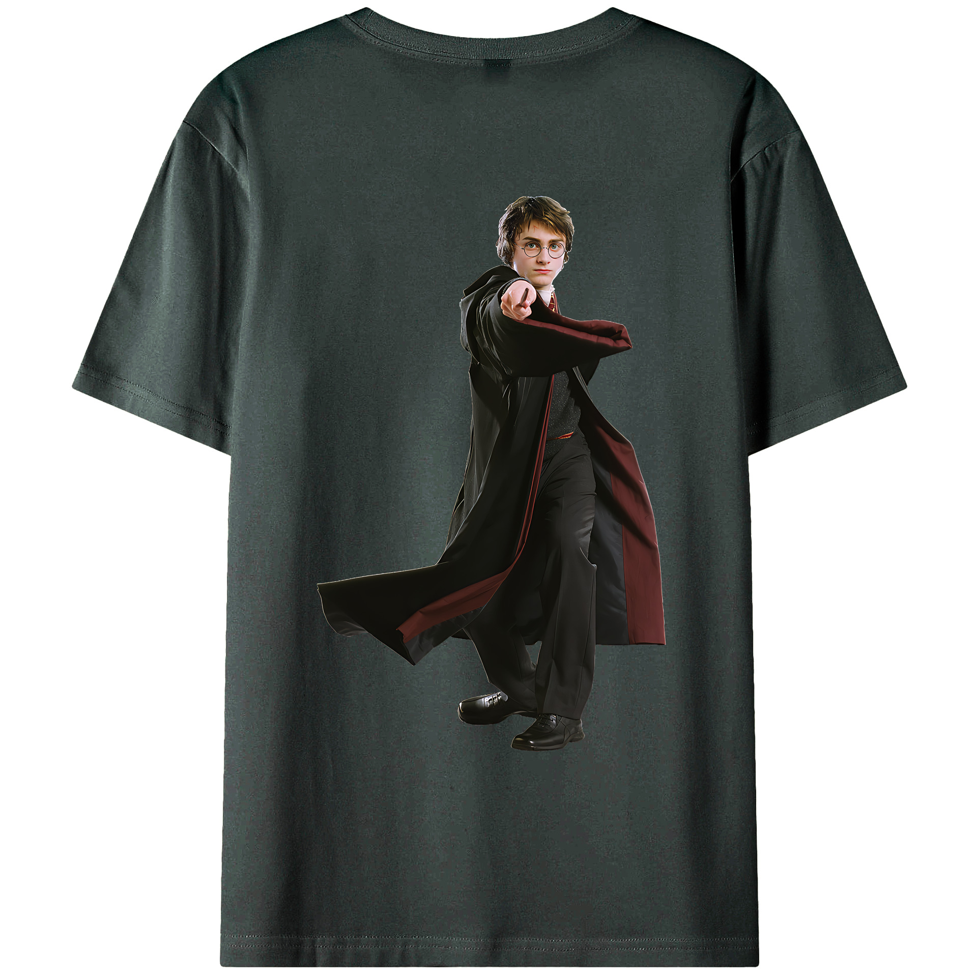 （画像用） Harry Potter ハリー・ポッターシリーズ 綿100％ メンズ半袖Tシャツ（バックプリント） 通気性